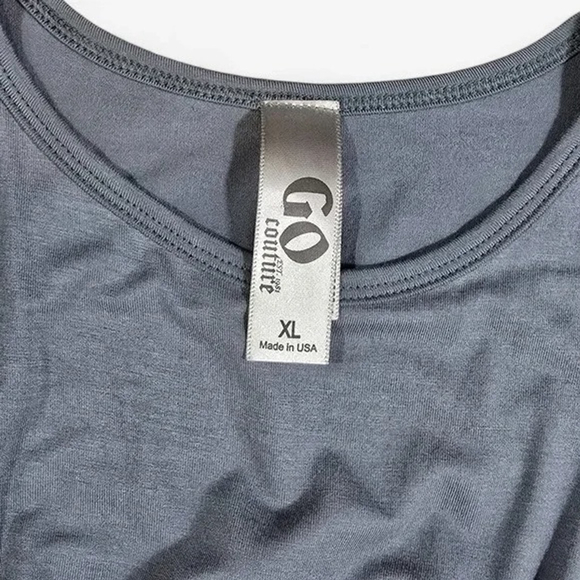 Go Couture Dress Women’s XL Gray Cutout Sleeveless Hi-Low Maxi Boho USA NWOT - Picture 5 of 8